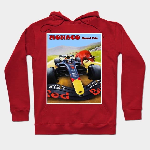 Monaco Grand Prix Auto Road Racing Print Hoodie by posterbobs